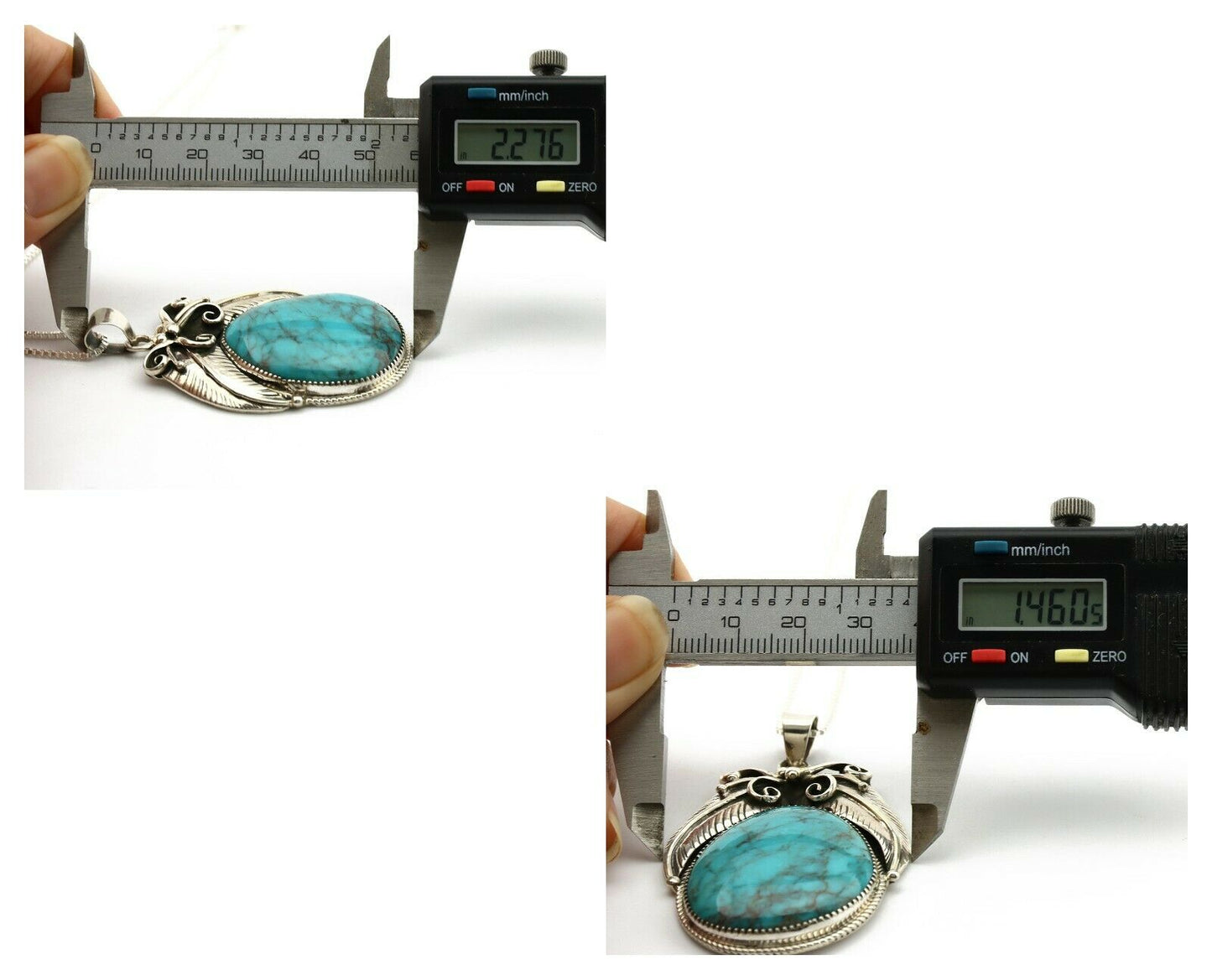 Navajo Necklace .925 Silver Spiderweb Turquoise Signed RM C.1980's