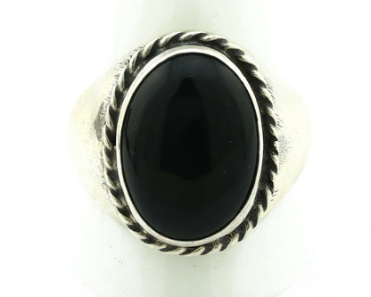 Navajo Ring .925 Silver Handmade Black Onyx Native American Artist C.80's
