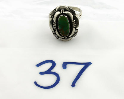 Navajo Ring .925 Silver Royston Turquoise Artist Signed L. M. Nez C80s