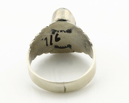 Navajo Ring .925 Silver Kingman Turquoise Artist Signed Apache C.80's
