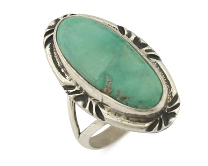 Navajo Ring .925 Silver Kingman Turquoise Native Artist Signed C.80's