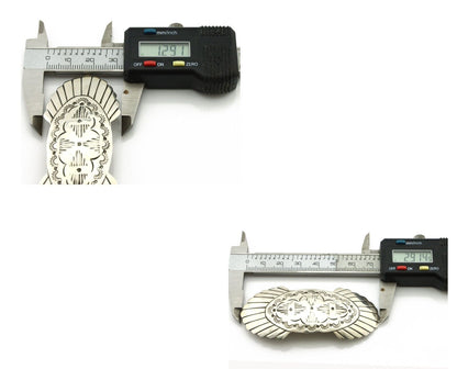 Navajo Hair Clip Barrette .925 Silver Hand Stamped Artist Signed C Montoya C80s