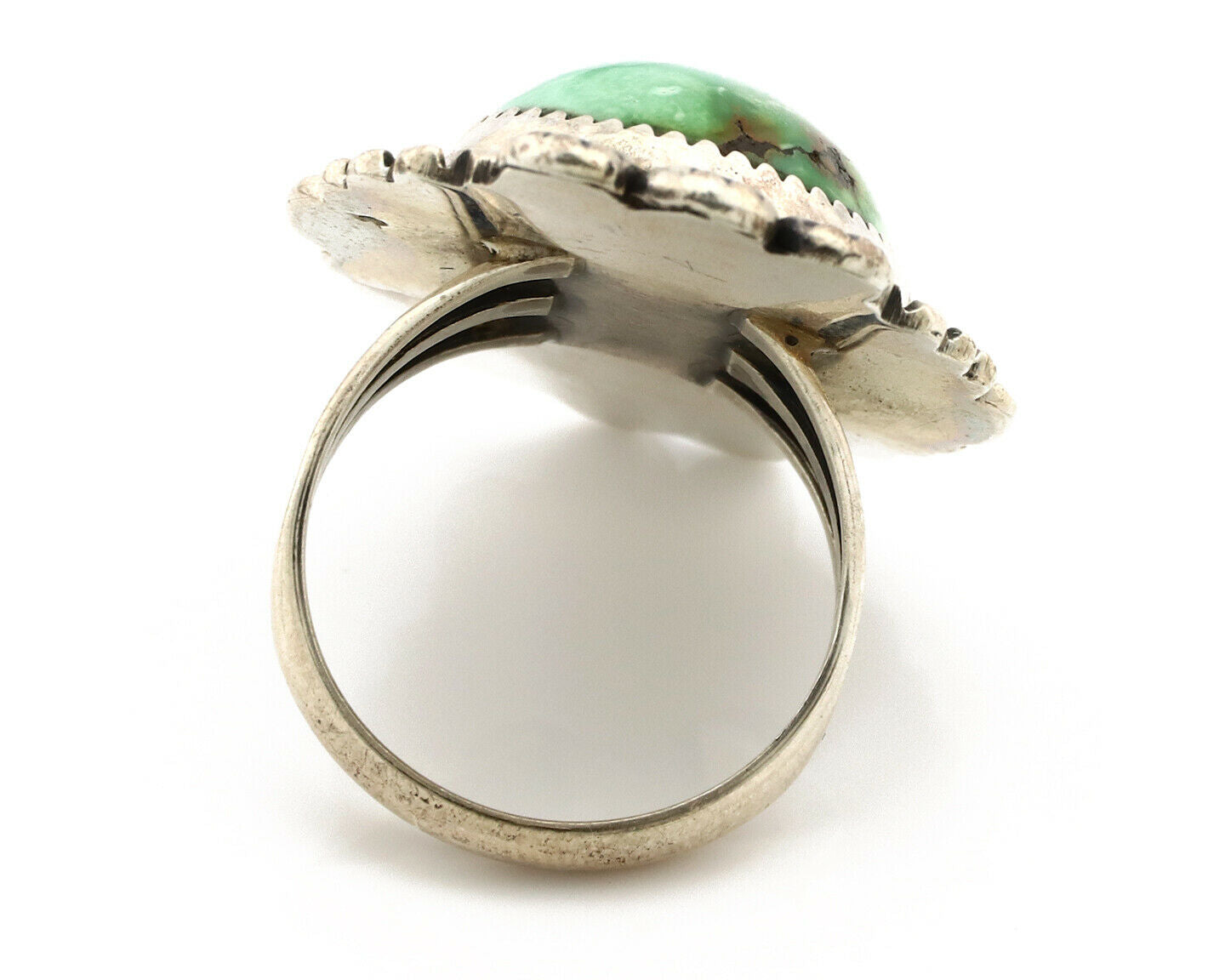 Navajo Ring .925 Silver Royston Turquoise Native American Artist C.80's