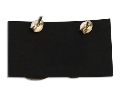 Navajo Earrings 925 Silver Blue Spiderweb Turquoise Native American Artist C90s