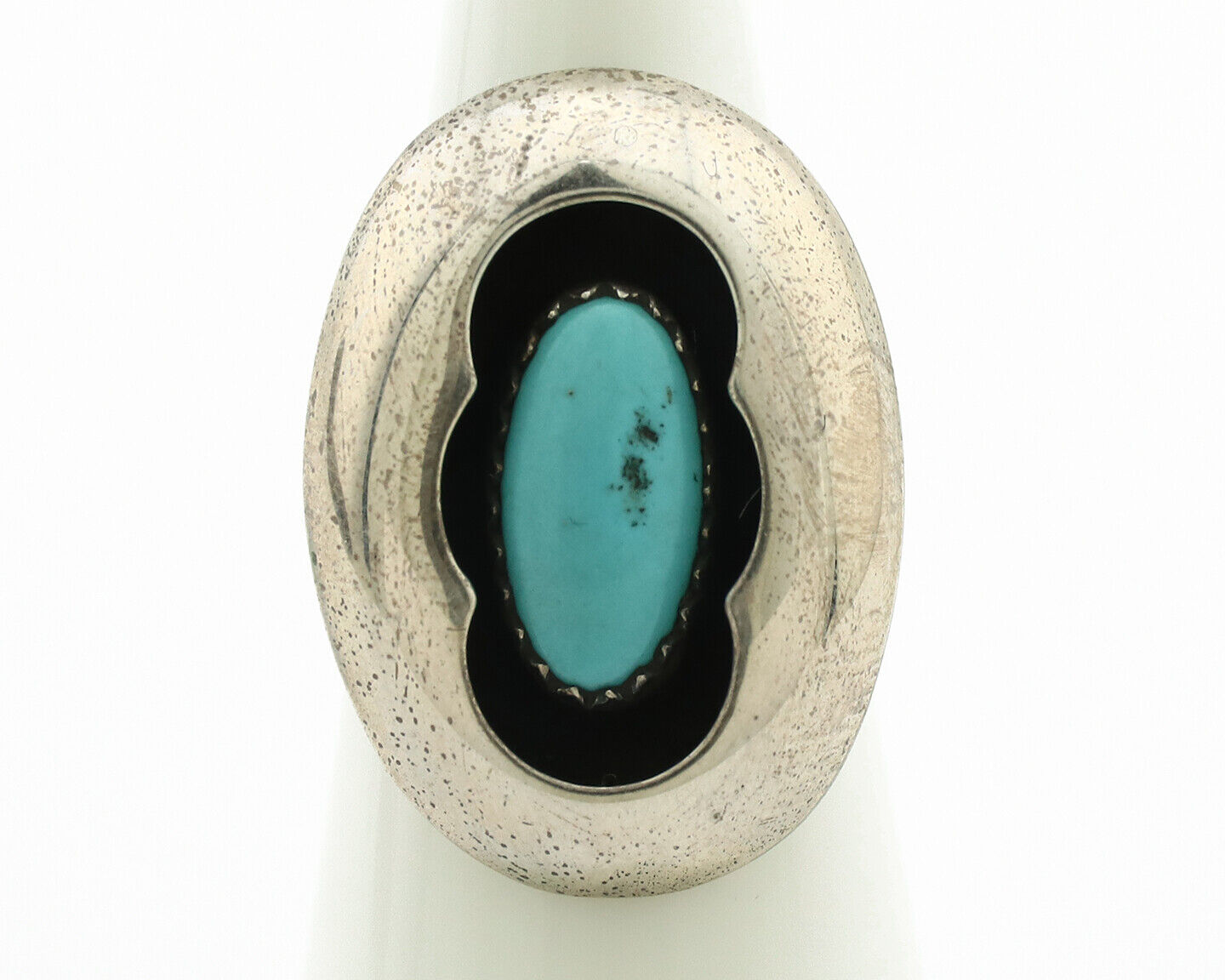 Navajo Ring .925 Silver Natural Blue Turquoise Native American Artist C.1980's