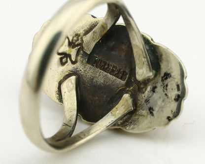 Navajo Ring .925 Silver Arizona Turquoise Signed M Montoya C.80's