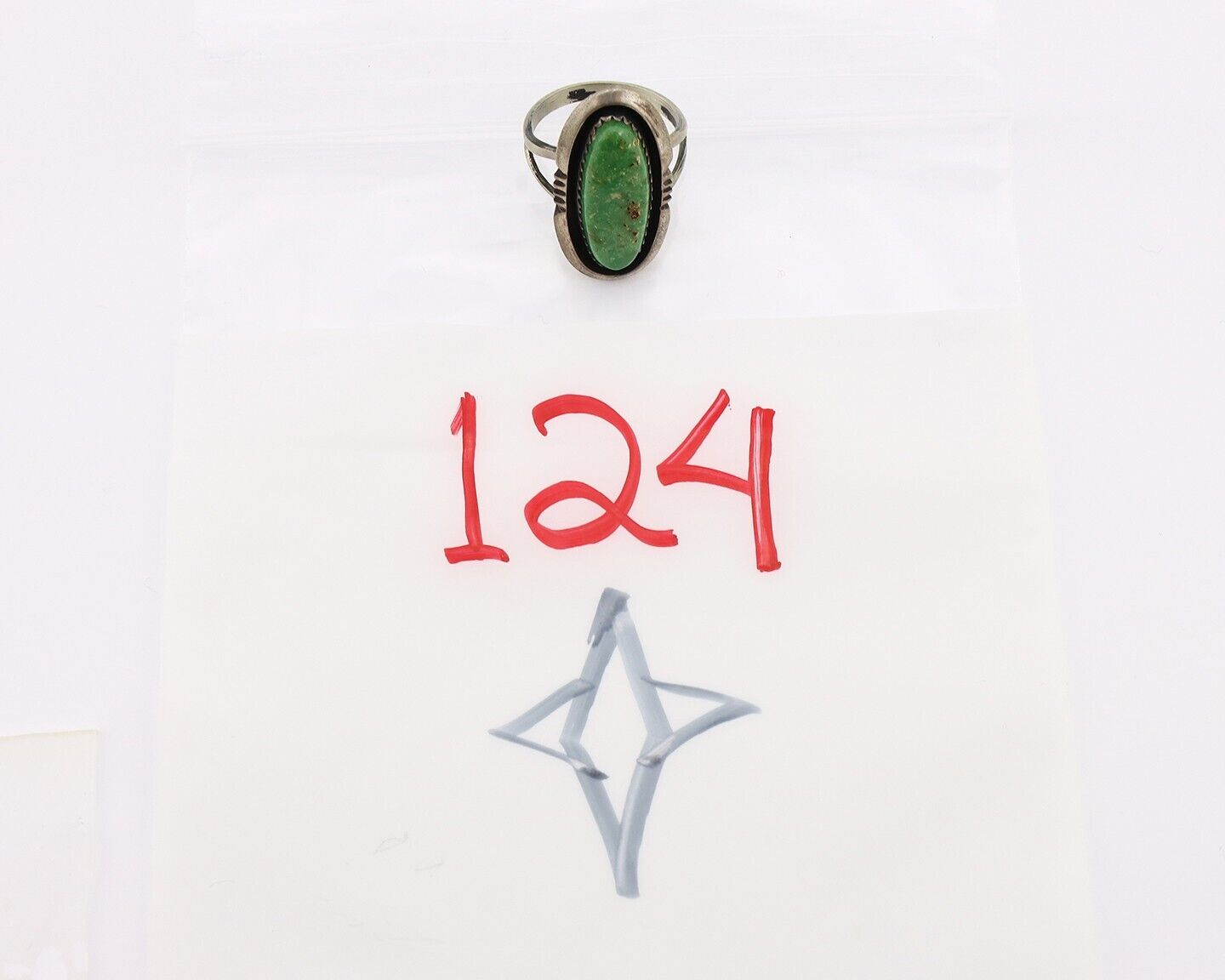 Navajo Handmade Ring .925 Silver Turquoise Native American Artist C.80's
