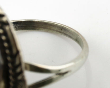 Navajo Ring .925 Silver Nevada Turquoise Native American Artist C.1980's
