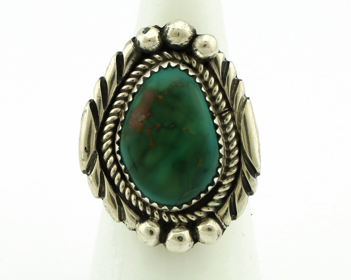 Navajo Ring .925 Silver Royston Turquoise Native Artist Signed C.80's