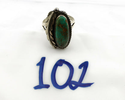 Navajo Ring .925 Silver Arizona Turquoise Signed Apache Manufacturing C80s