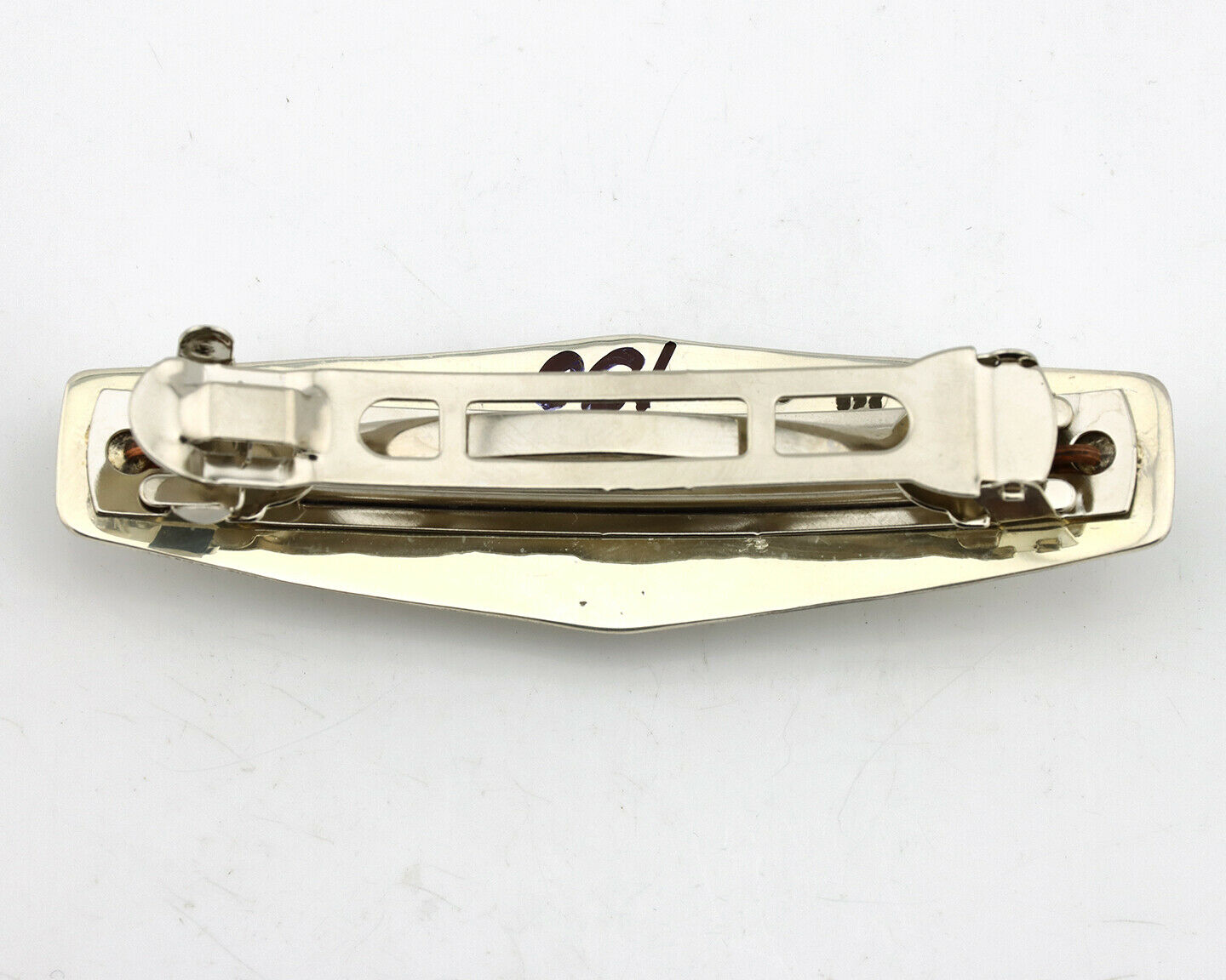 Navajo Hair Clip .925 Silver Globe Turquoise Barrette C.80's