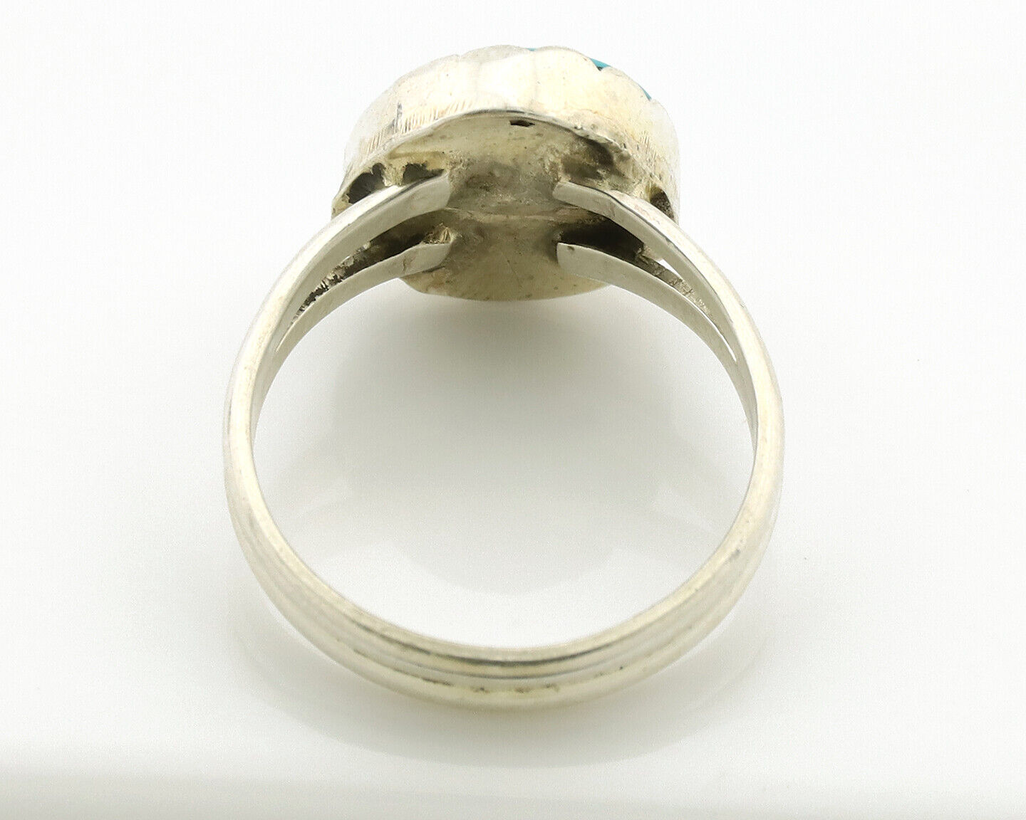 Navajo Ring .925 Silver Sleeping Beauty Turquoise Native American Artist C.1980s