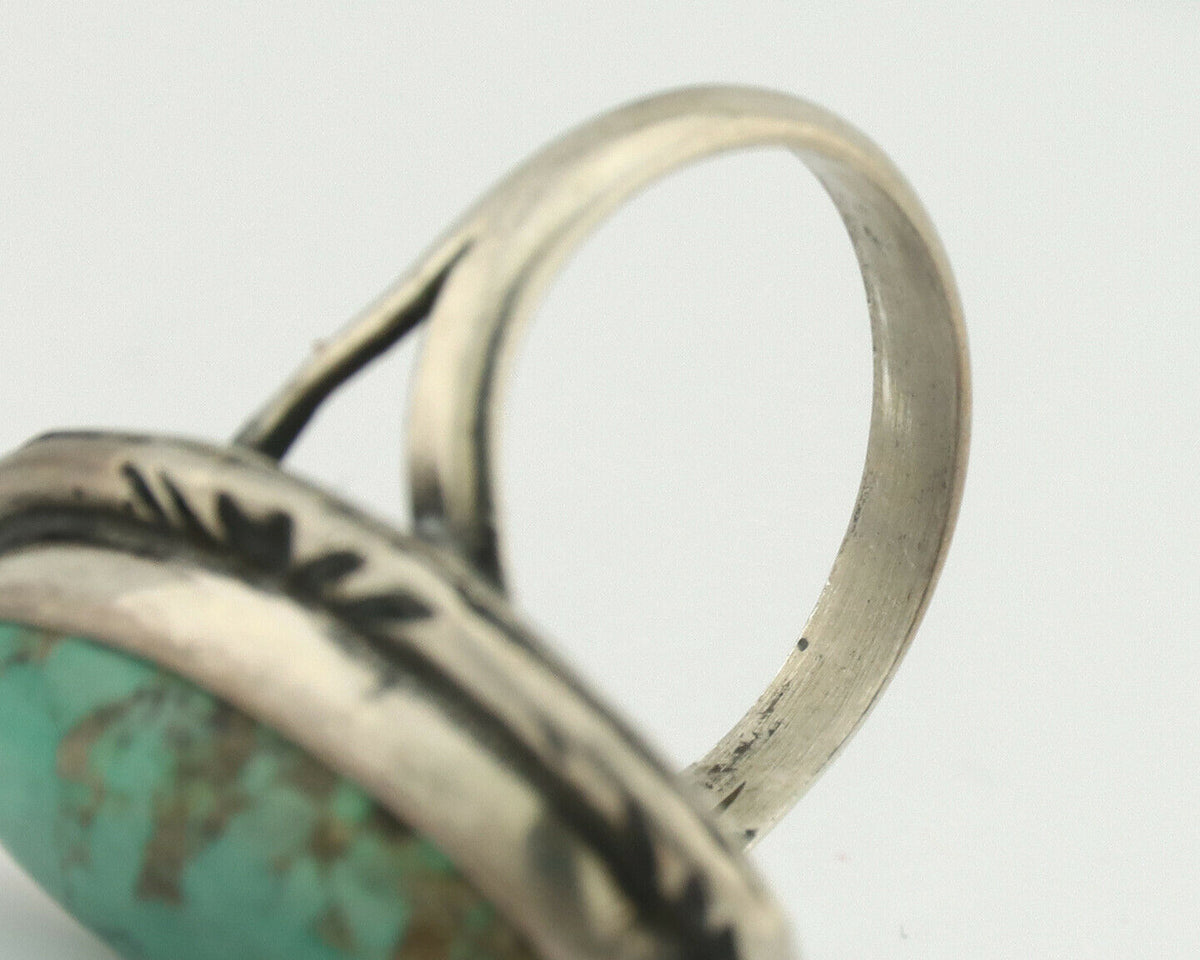 Navajo Ring .925 Silver Natural Turquoise Artist Signed Native American C.80's