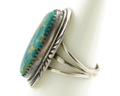 Navajo Ring 925 Silver Natural Blue Turquoise Artist Signed USA C.80's