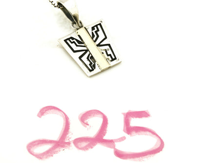 Women's Navajo Necklace .925 Silver & 14k SOLID Gold Artist C.80's Butterfly