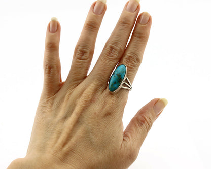 Navajo Ring .925 Silver Arizona Turquoise Native American Artist C80s
