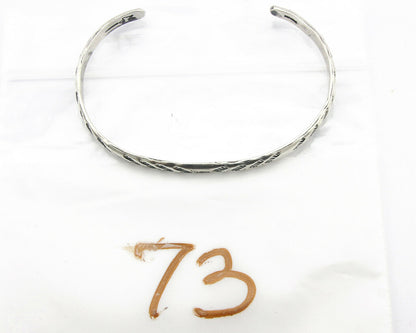 Navajo Bracelet .925 Silver Hand Stamped Arrow Head Artist I Montoya C.80's