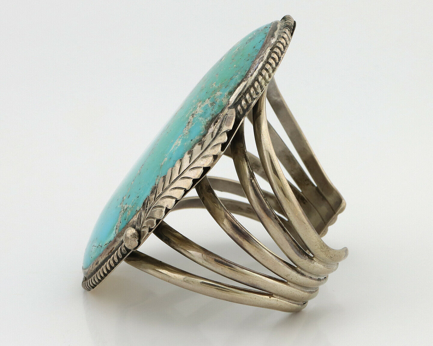 Women's Navajo .925 Silver Kingman Turquoise Native American Artist C.80's