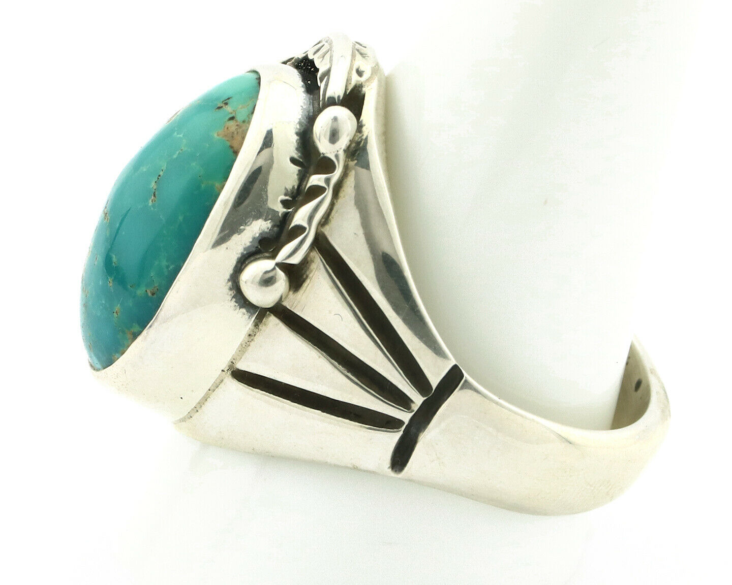 Navajo Ring .925 Silver Blue Southwest Turquoise Native Artist C.80's