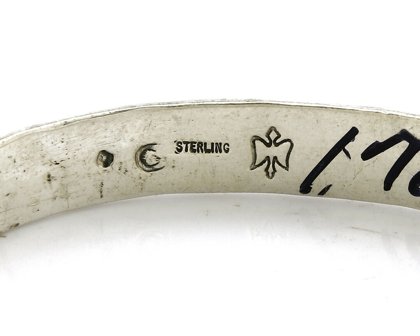 Women's Navajo Bracelet .925 Silver Handmade Cuff Signed Montoya C.1980's