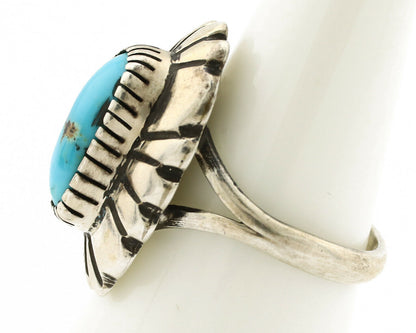Navajo Ring .925 Silver Arizona Turquoise Signed M Montoya C.80's