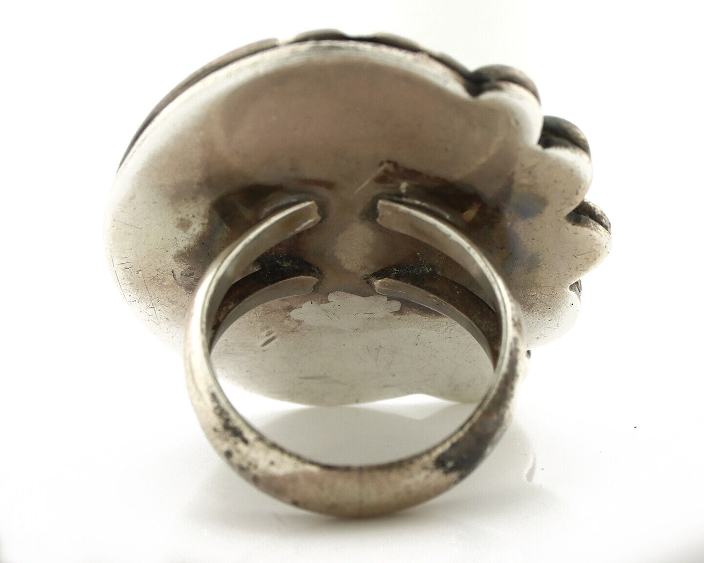 Navajo Ring 925 Silver Natural Blue Turquoise Native American Artist C.1980's