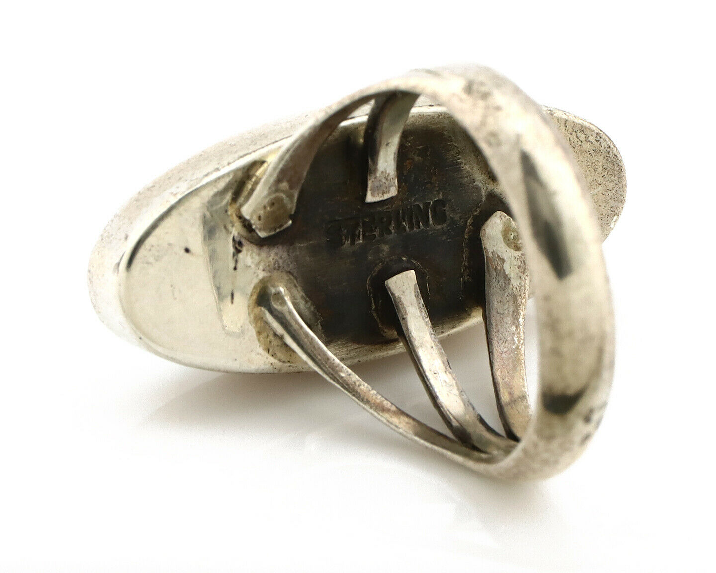 Navajo Ring .925 Silver Arizona Turquoise Native American Artist C80s