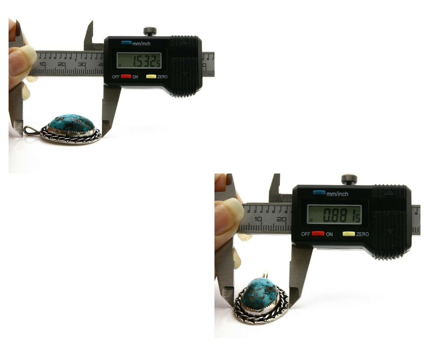 Navajo Pendant .925 Silver Kingman Turquoise Signed Artist Tom Willeto C.80's