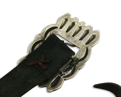 Concho Belt .925 Silver Handmade Signed Artist Calvin Martinez C.80's