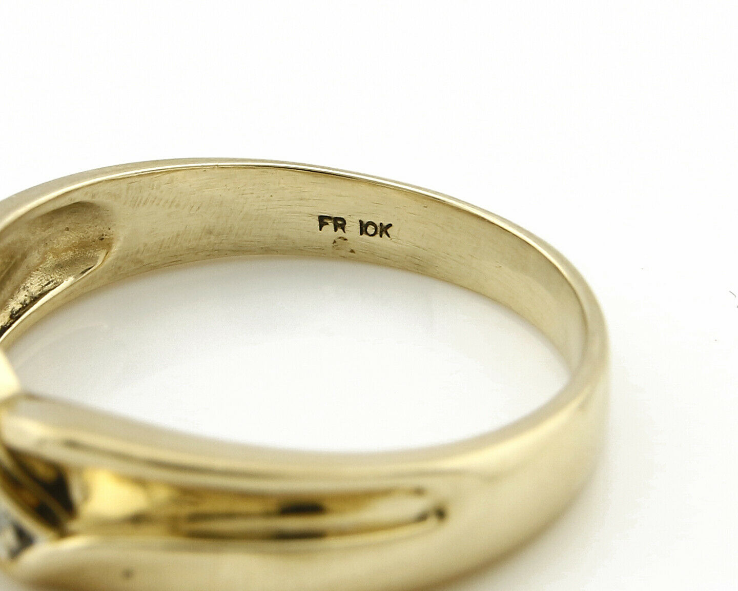 Men's Natural Diamond Band Solid Yellow Gold Wedding Ring