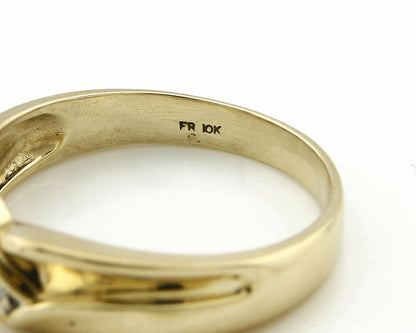 Men's Natural Diamond Band Solid Yellow Gold Wedding Ring