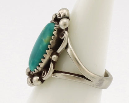 Navajo Ring .925 Silver Natural Turquoise Native American Artist C.1980's