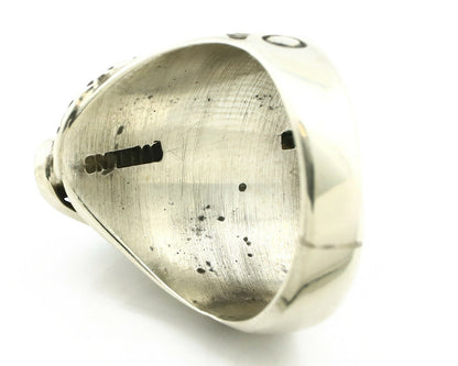 Navajo Ring .925 Silver Morenci Southwest Turquoise Native Artist C.80's