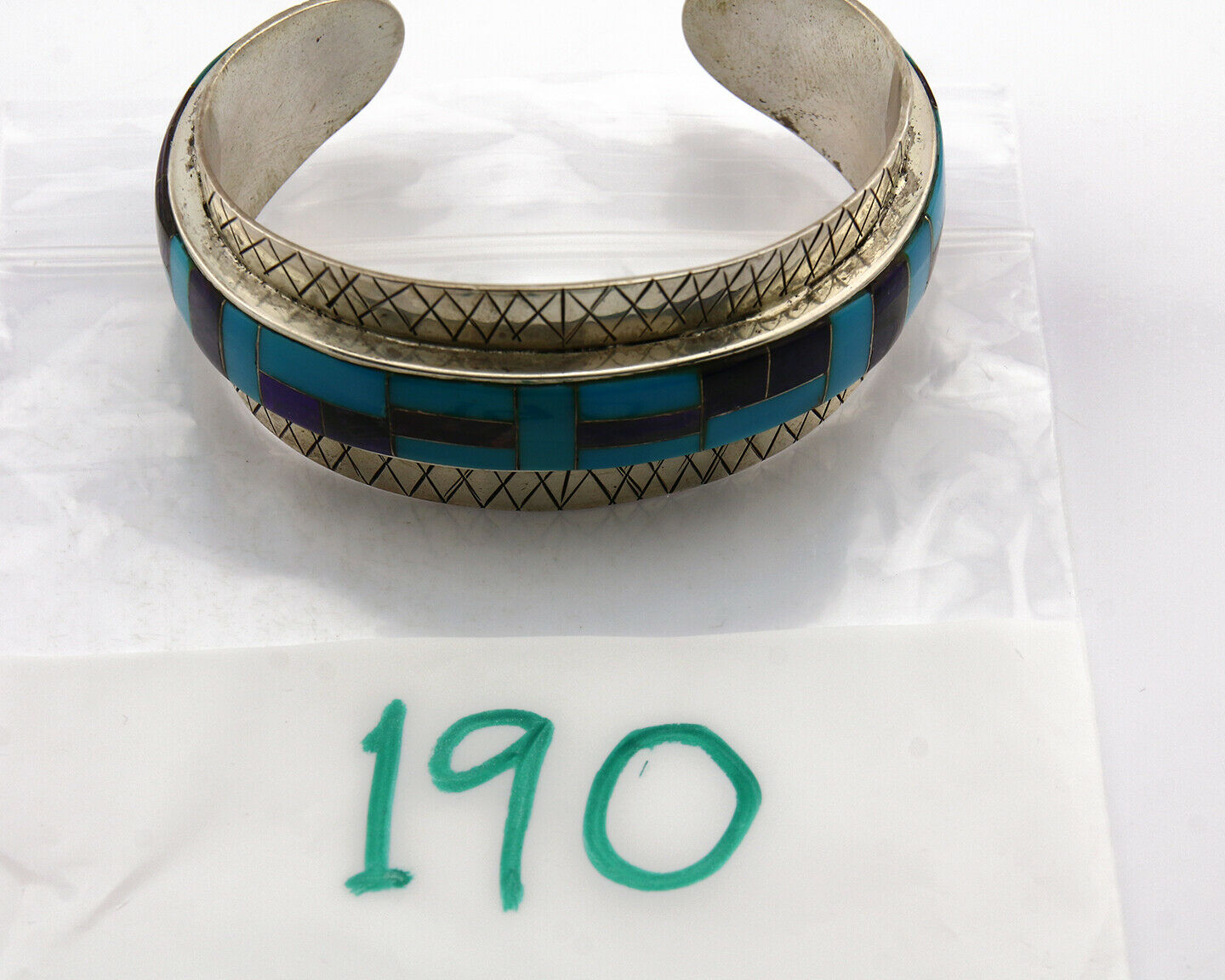 Navajo Bracelet .925 Silver Lapis Amethyst Turquoise C.80's
