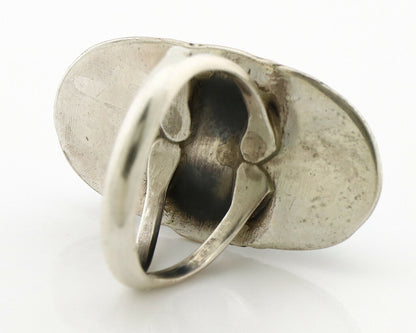 Navajo Ring .925 Silver Nevada Turquoise Native American Artist C.1980's