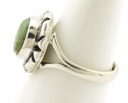 Navajo Ring .925 Silver Kingman Turquoise Artist Signed Gecko C.90's