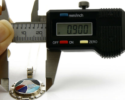 Women's Zuni Pendant .925 silver Gemstone Handmade Signed Chaloo Necklace