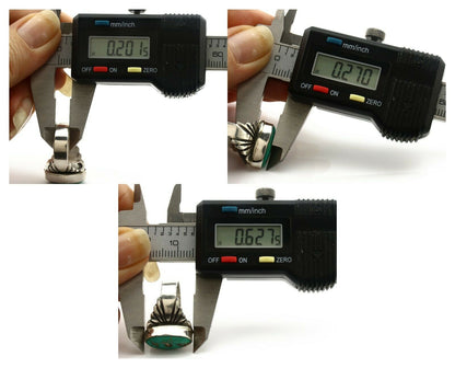 Navajo Ring .925 Silver Blue Green Arizona Turquoise Artist Signed Apache C.80's