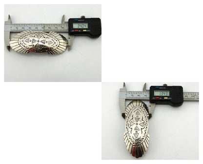 Navajo Hair Clip Barrette .925 Silver Hand Stamped Artist C Montoya C80s