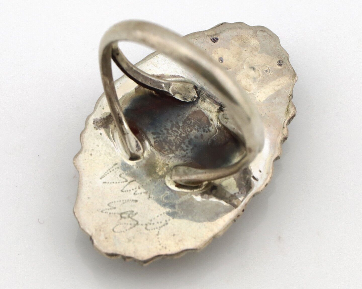 Navajo Ring 925 Silver Blue Turquoise Artist Signed Billy Eagle C.80s