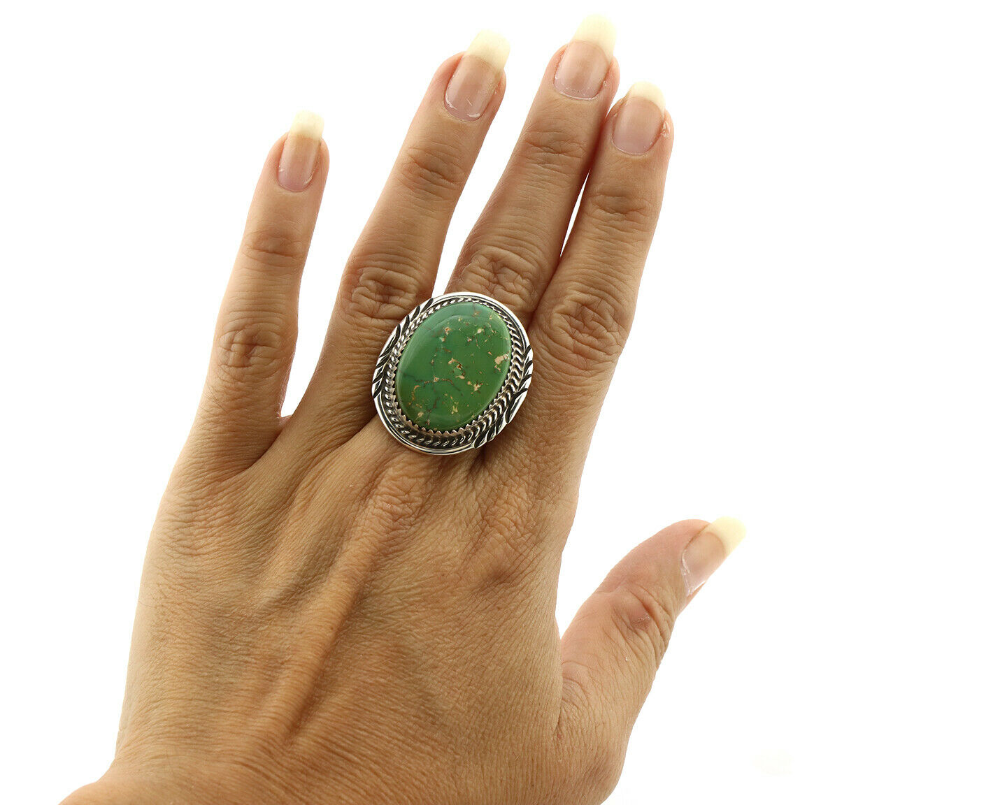 Navajo Ring .925 Silver Royston Turquoise Artist Signed M Begay C.80's