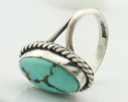 Navajo Ring .925 Silver Natural Blue Turquoise Native American Artist C.80's