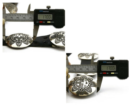 Women's Navajo Concho Belt Hand Stamped .925 Silver C.80's