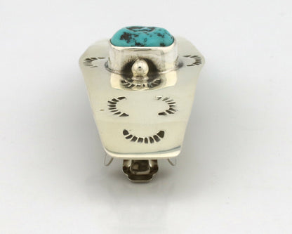 Navajo Hair Clip .925 Silver Blue Turquoise Native American Handmade Barrette