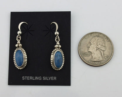 Navajo Earrings 925 Silver Natural Royal Blue Lapis Native American Artist C90s