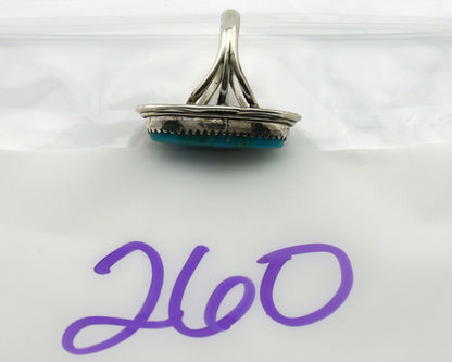 Navajo Ring .925 Silver Kingman Turquoise Native American Artist C.80's