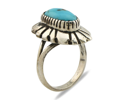 Navajo Ring .925 Silver Arizona Turquoise Signed M Montoya C.80's