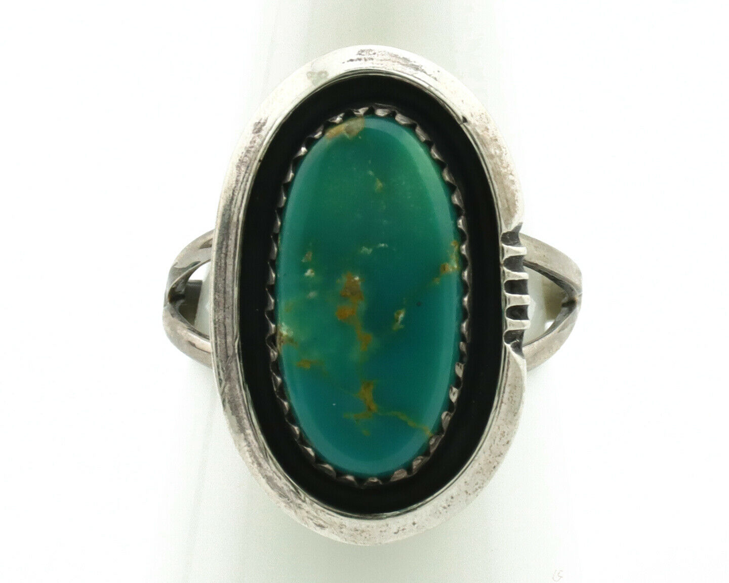 Navajo Ring .925 Silver Blue Turquoise Native American Artist Handmade C.80's