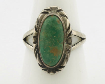 Navajo Ring .925 Silver Natural Mined Turquoise Native Artist Signed C.80's