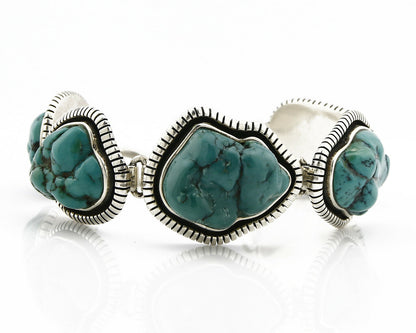 Navajo Bracelet .925 Silver Natural Sea Foam Turquoise Handmade C.80's